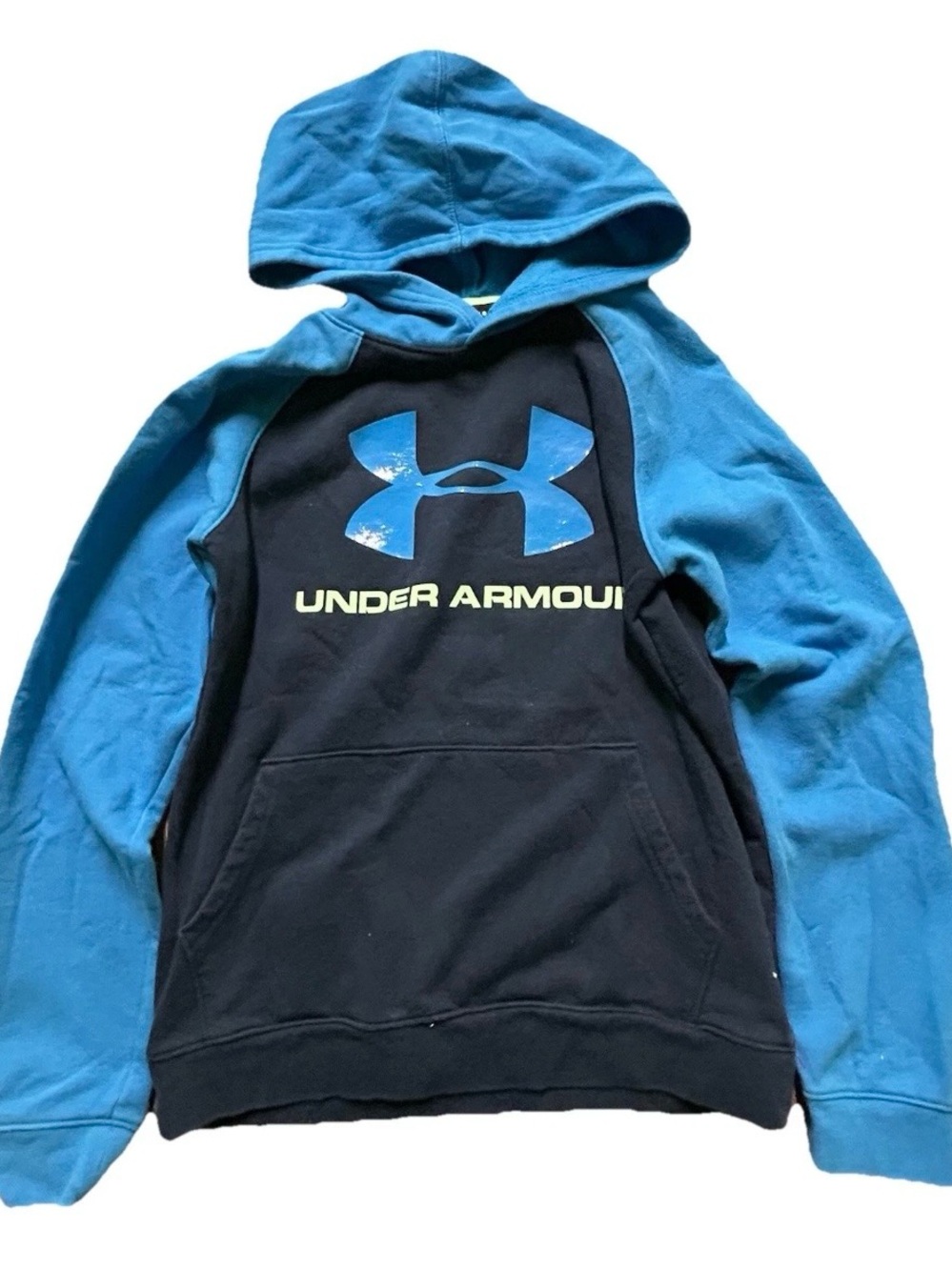 Boy’s Under Armour 2 Toned Blue Fleece Sweatshirt Hoodie Size Large